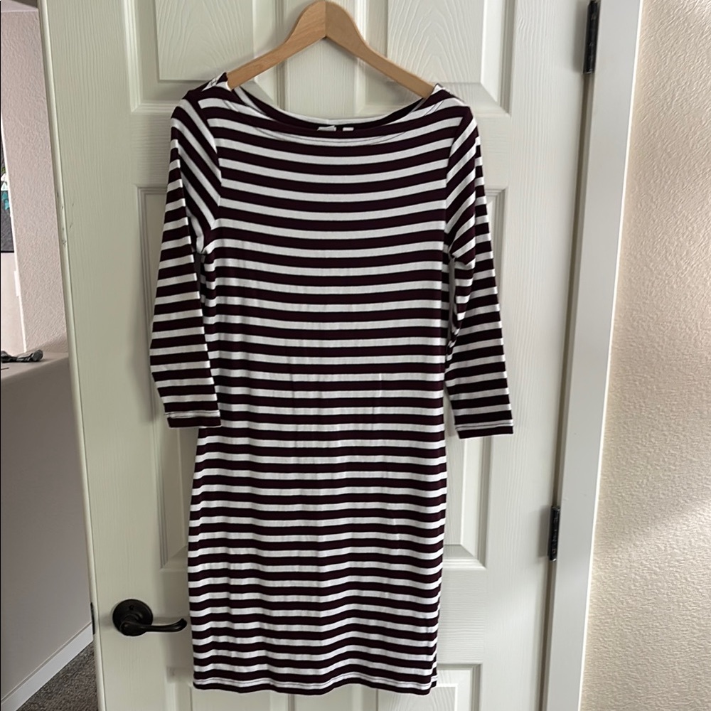 Striped GAP Maroon and White Dress